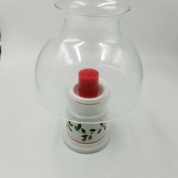 Vintage Towle Classique Hurricane Lamp Christmas Candle Decorative Base Dome New - Picture 4 of 6